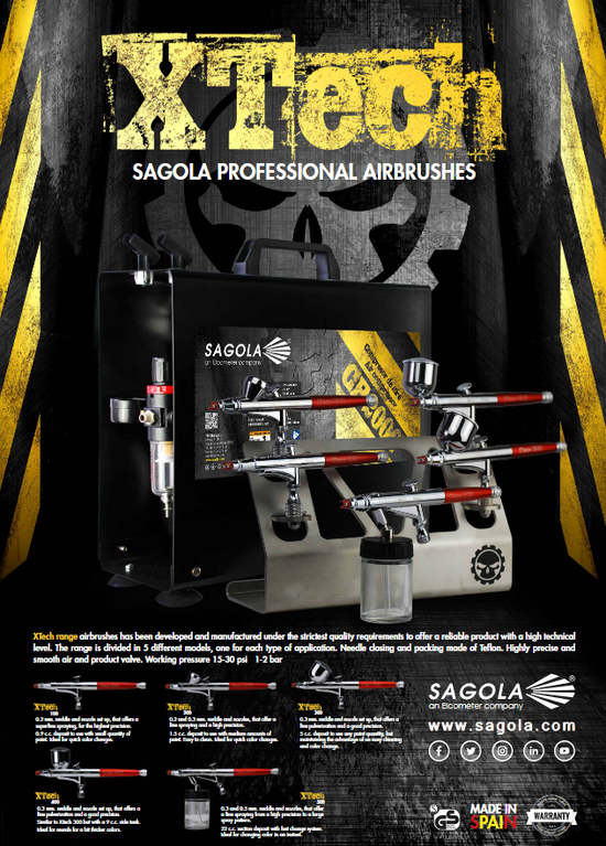 K. Sagola Xtech-300 Airbrush Kit